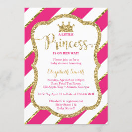 Convites Pequeno Chá de fraldas da Princesa Convide, Faux G