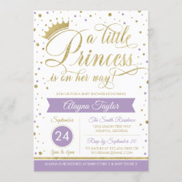 Convites Pequeno Chá de fraldas da Princesa Convide, Faux G