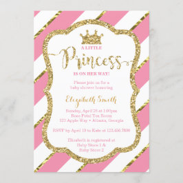 Convites Pequeno Chá de fraldas da Princesa Convide, Faux G