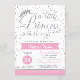 Convites Pequeno Chá de fraldas da Princesa Convide, Faux G