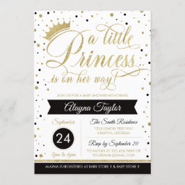 Convites Pequeno Chá de fraldas da Princesa Convide, Faux G