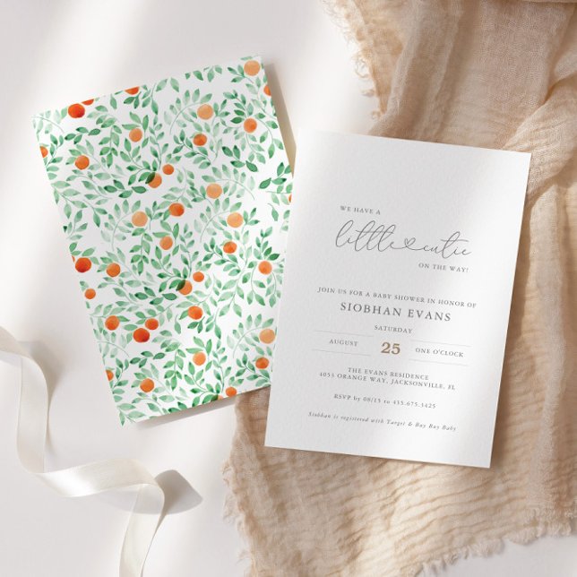 Convites Pequeno Chá de fraldas de Aquarela Moderna (Criador carregado)