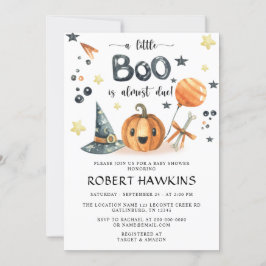Convites Pequeno Chá de fraldas de Boo Halloween Pumpkin