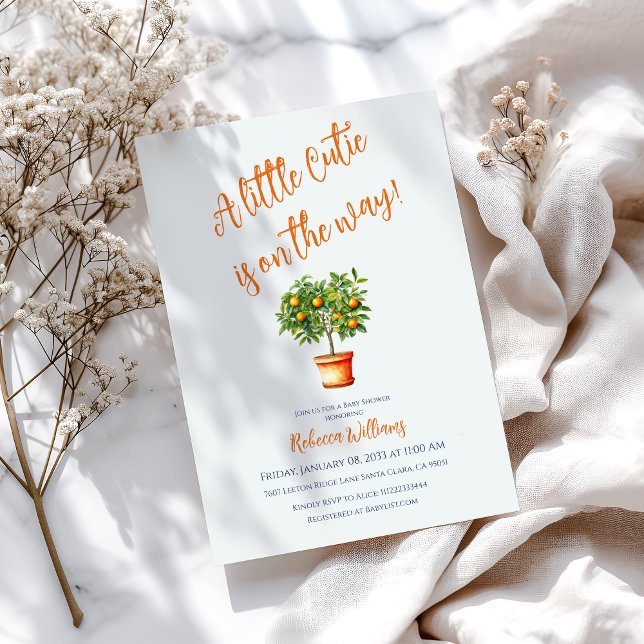 Convites Pequeno Chá de fraldas de Citros Italiano Minimali (Criador carregado)