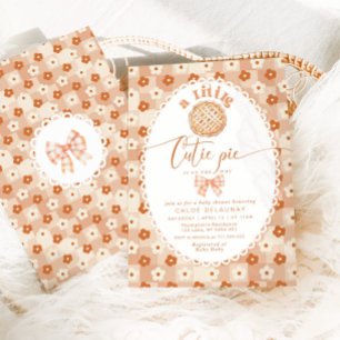 Convites Pequeno chá de fraldas de colar de colar de tarte
