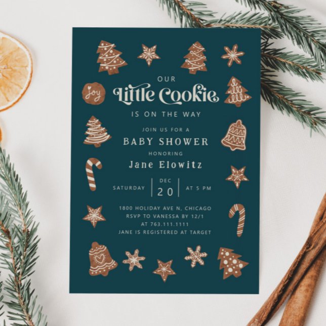 Convites Pequeno Chá de fraldas de Cookie Sexo Neutro (Criador carregado)