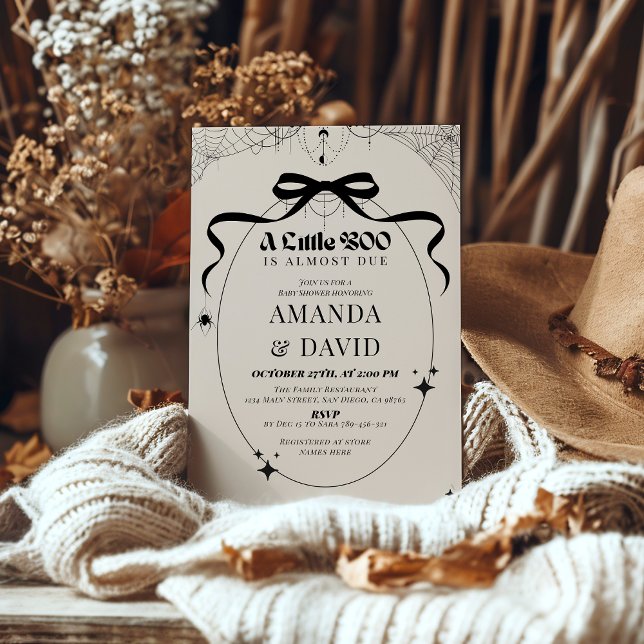 Convites Pequeno Chá de fraldas de Dia das Bruxas Gótico Mí (Criador carregado)