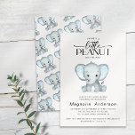 Convites Pequeno Chá de fraldas de Elefante Azul de Amendoi<br><div class="desc">Convide amigos e família para a celebração do chá de fraldas com este design moderno.</div>