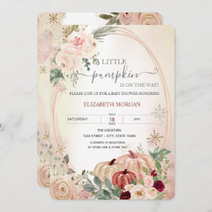 Convites Pequeno Chá de fraldas de Flores de Boho com Quadr