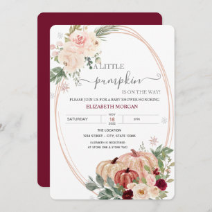 Convites Pequeno Chá de fraldas de Flores de Frame de Abóbo