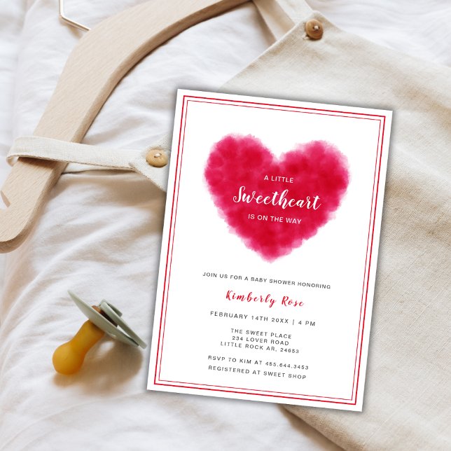 Convites Pequeno Chá de fraldas de Frame de Namorados (Little Sweetheart Frame Valentines Baby Shower Invitation)