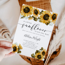 Pequeno Chá de fraldas de girassol