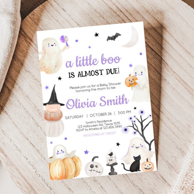 Convites Pequeno Chá de fraldas de Halloween (A Little Boo Baby Shower Invitation
)