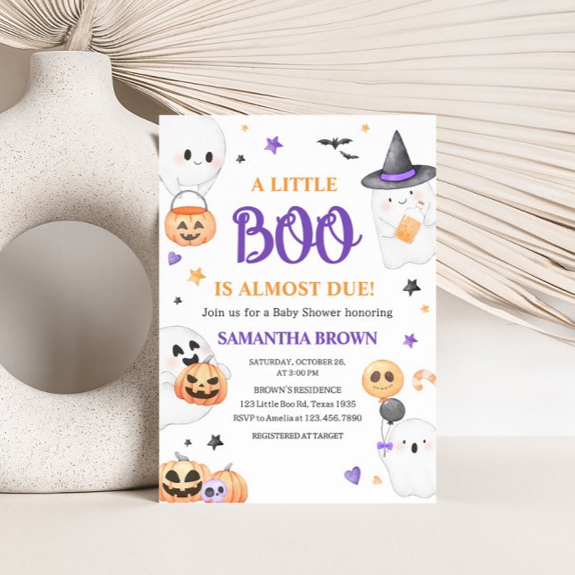 Convites Pequeno Chá de fraldas de Halloween do Fantasma Ro (A Little Boo Baby Shower Invitation
)