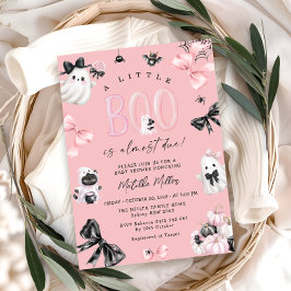 Convites Pequeno Chá de fraldas de Halloween Rosa