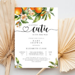 Convites Pequeno Chá de fraldas de Laranja Citrino Botânico