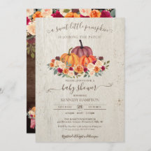 Pequeno Chá de fraldas de outono de Madeira Rústic