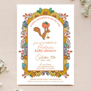 Convites Pequeno Chá de fraldas de Pumpkin Sunflower