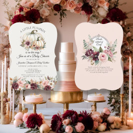 Convites Pequeno Chá de fraldas de Rosas Florais Pumpkin Bu