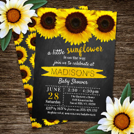 Convites Pequeno Chá de fraldas de Sunflower Chalkboard