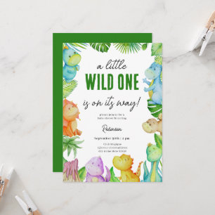 Convites Pequeno Chá de fraldas Dino Bonito