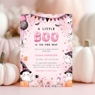 Convites Pequeno Chá de fraldas do Boo Halloween Ghost