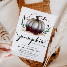 Convites Pequeno Chá de fraldas Dourado Russo de Abóbora