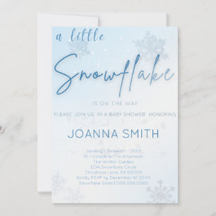 Convites Pequeno Chá de fraldas Floco de Neve, inverno