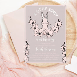 Convites Pequeno Chá de fraldas Floral Cor-de-Rosa Bonito