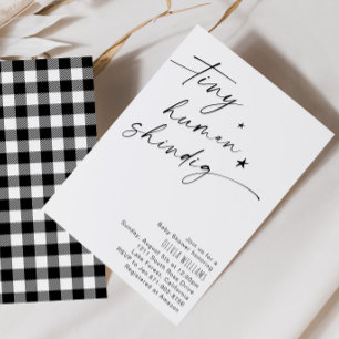 Convites Pequeno Chá de fraldas Minimalista de Shindig Huma