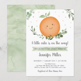 Convites Pequeno Chá de fraldas neutro Cutie Greenery