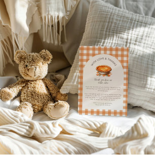 Convites Pequeno Chá de fraldas Pie Fall Pumpkin Gingham
