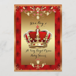 Convites Pequeno Chá de fraldas Príncipe Convite, Ouro, Ver