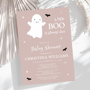 Convites Pequeno Chá de fraldas Rosa Fantasma do Boo Hallow