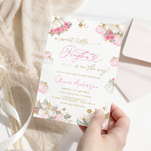 Pequeno Chá de fraldas Rosa Pumpkin Floral