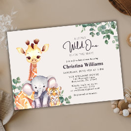 Convites Pequeno Chá de fraldas Selvagem de Animais Safari