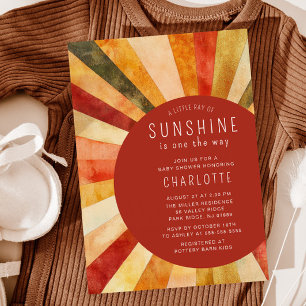 Convites Pequeno Chá de fraldas Sol