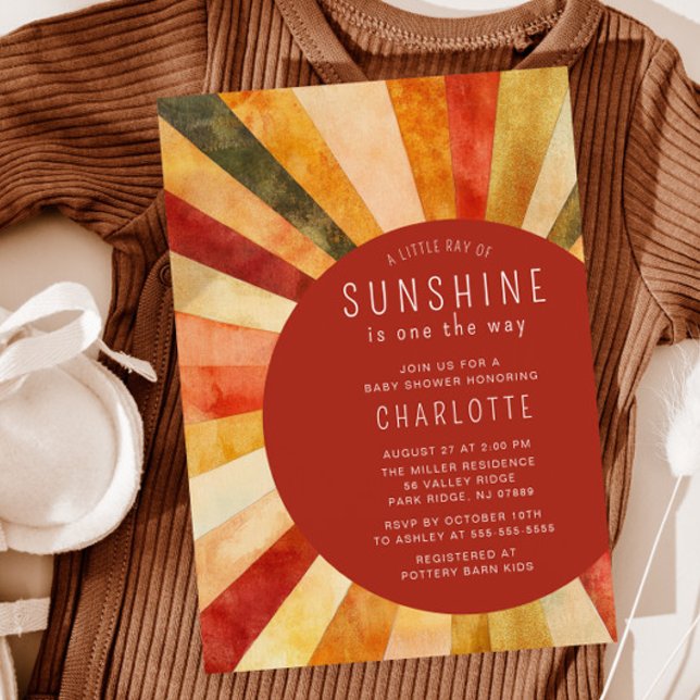 Convites Pequeno Chá de fraldas Sol (Criador carregado)