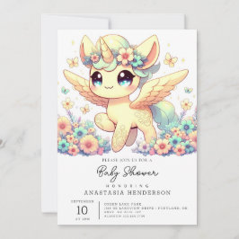 Convites Pequeno Chá de fraldas Unicorn