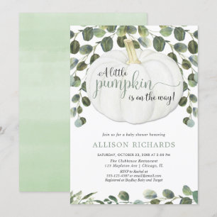 Convites Pequeno chá de fraldas verde neutro para o gênero 