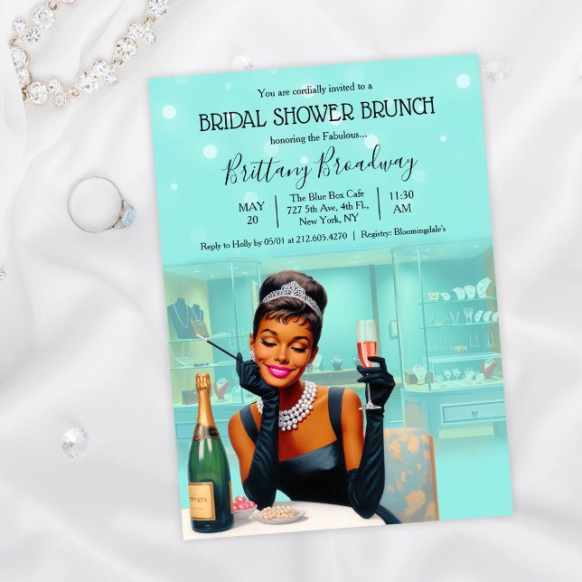 Convites Pequeno Chá de panela de Brilho de Vestido Preto e (Criador carregado)