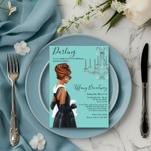 Convites Pequeno Chá de panela de Vestido Azul