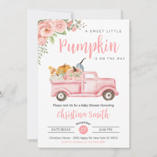 Convites Pequeno Chá Russo de Carro-Pumpkin Rosa