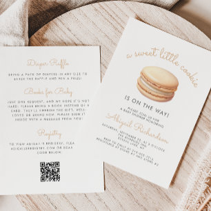 Convites Pequeno Código QR Macaron de Biscoito Neutro para