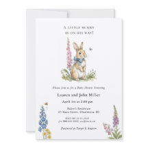 Pequeno coelho a caminho Chuveiro de bebê menino 