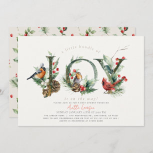 Convites Pequeno conjunto de aves alegres beige Chá de fral