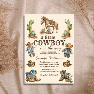 Convites pequeno cowboy a caminho western baby shower