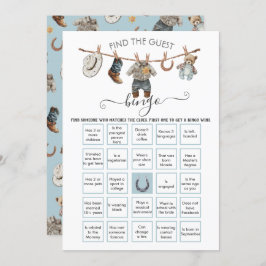 Convites Pequeno Cowboy Clothesline Encontre o convidado BI
