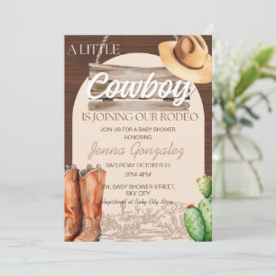 Convites Pequeno Cowboy Ocidental Wild West Rodeo Chá de fr