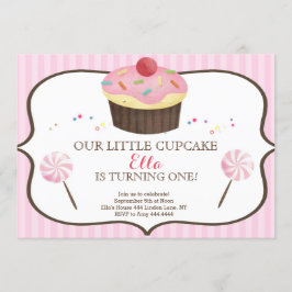 Convites Pequeno Cupcake - Primeiro Aniversário - terra doc
